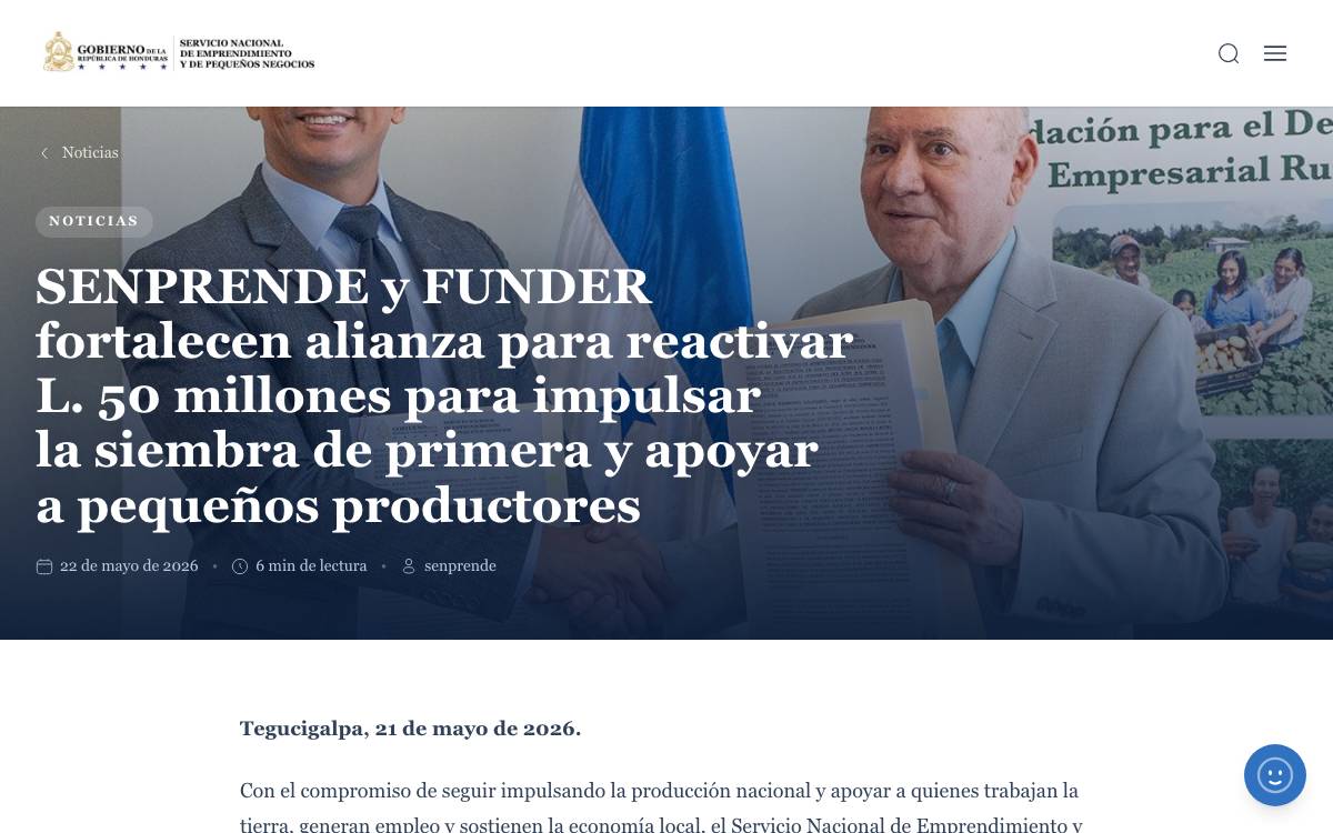 SENPRENDE / FUNDER website preview