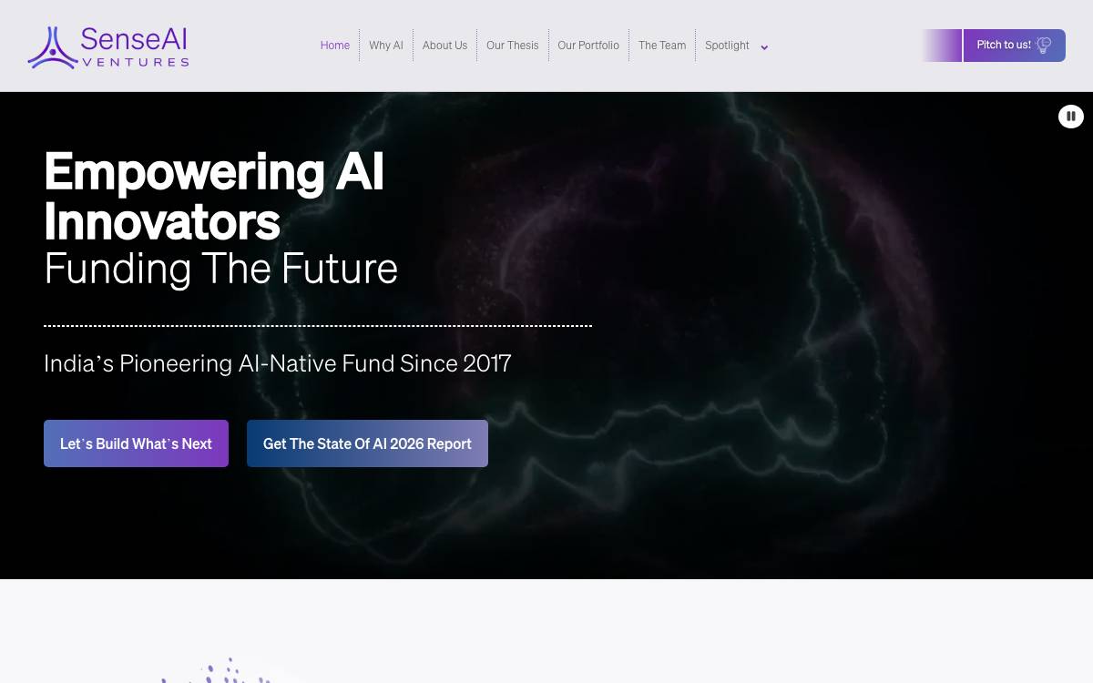 SenseAI Ventures website preview