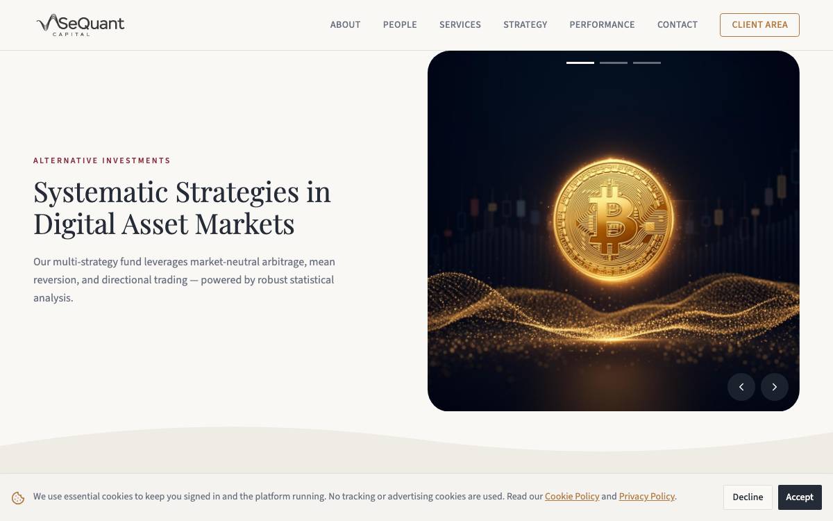 SeQuant Capital website preview