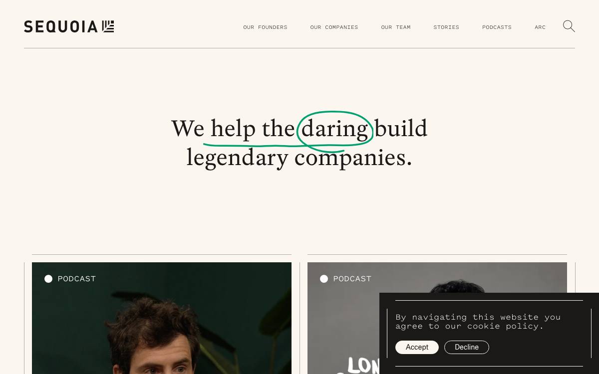 Sequoia Capital website preview