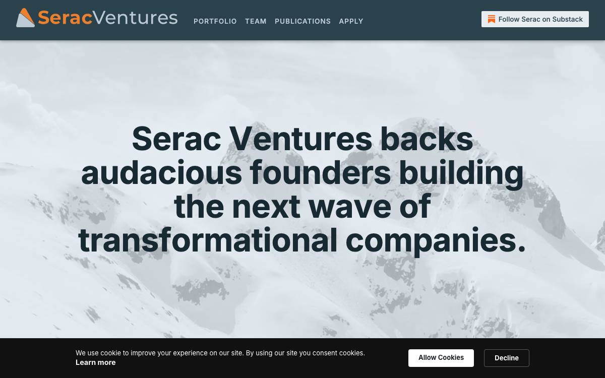 Serac Ventures website preview