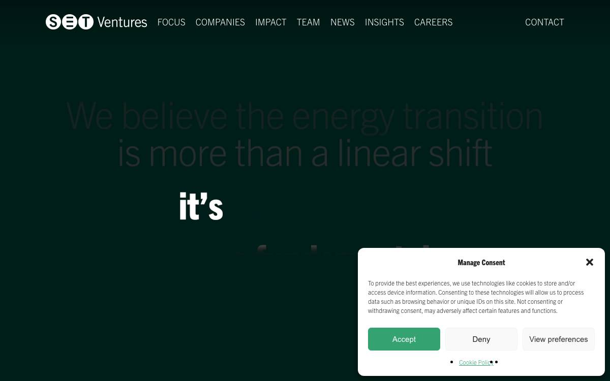 SET Ventures website preview