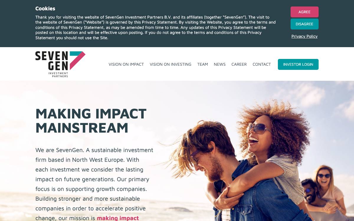 SevenGen Investment Partners website preview