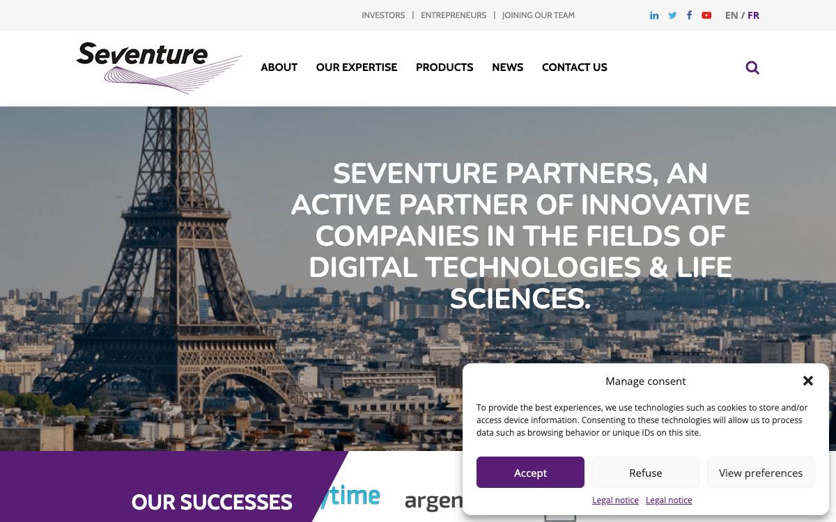 Seventure Partners website preview