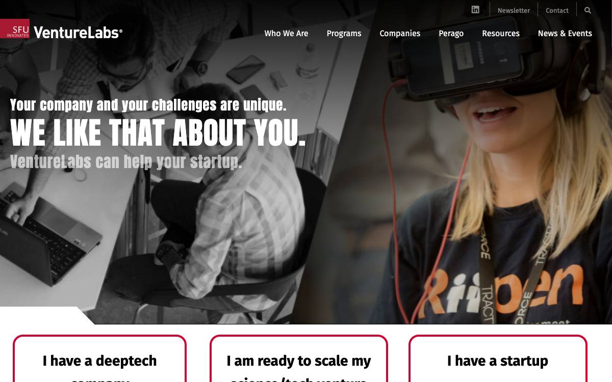 SFU VentureLabs website preview