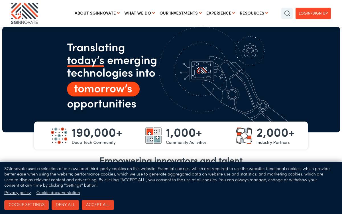 SGInnovate website preview