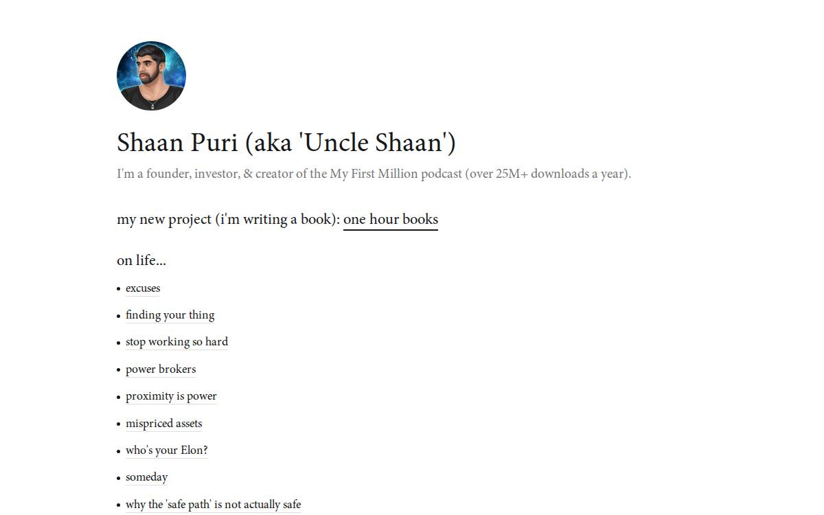Shaan Puri Fund website preview