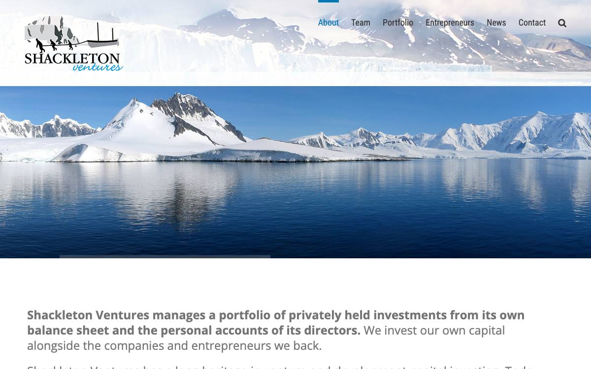 Shackleton Ventures Ltd. website preview
