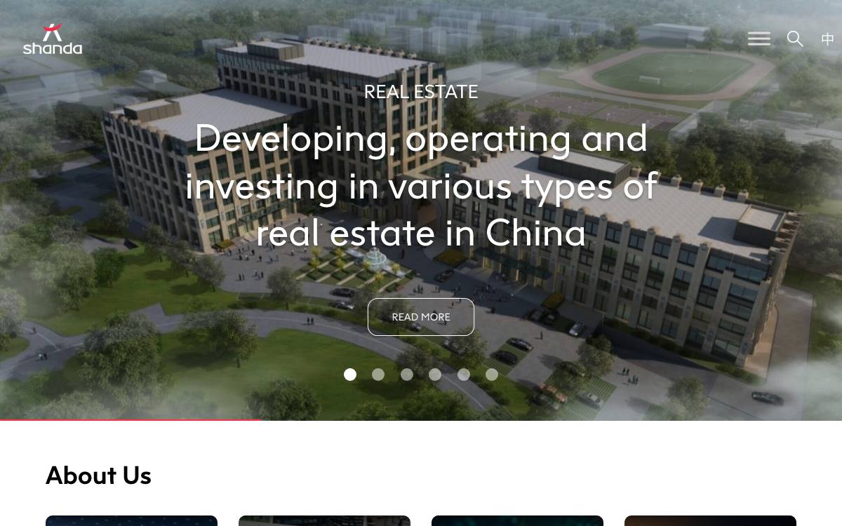 Shanda Group website preview