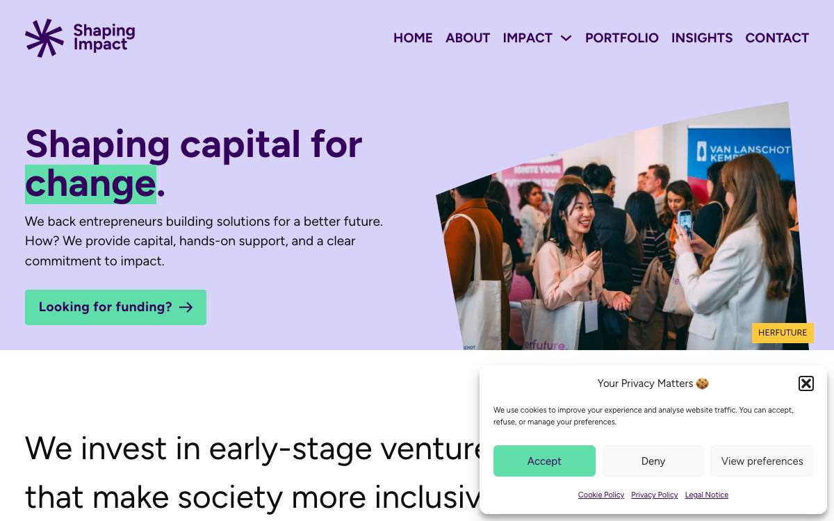 Shaping Impact Group website preview