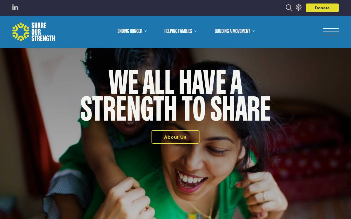 Share our Strength website preview