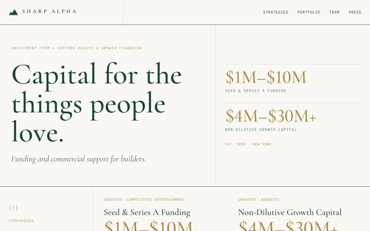 Sharp Alpha website preview