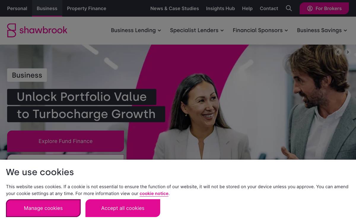 Shawbrook Growth Capital website preview