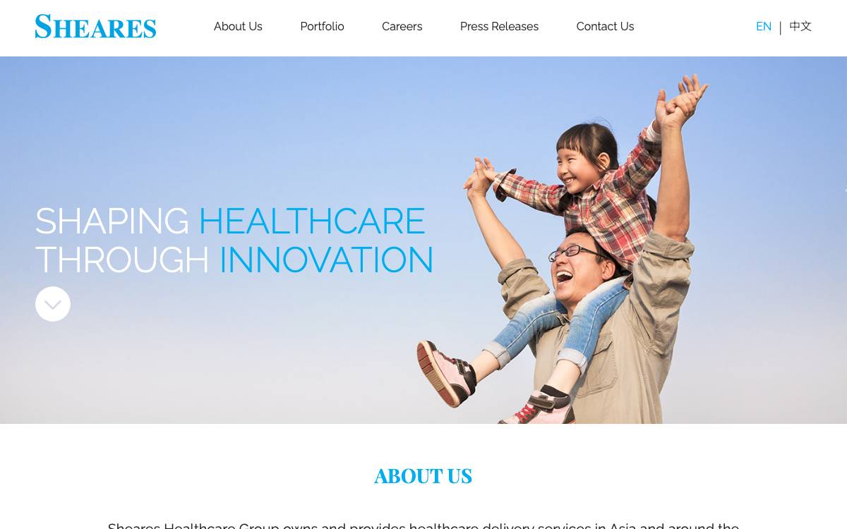 Sheares Healthcare Group website preview