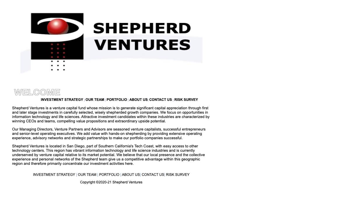 Shepherd Ventures website preview