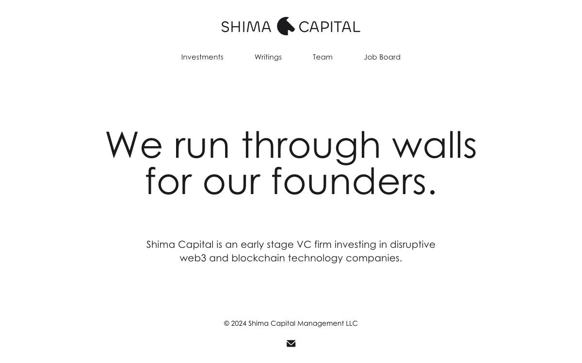 Shima Capital website preview
