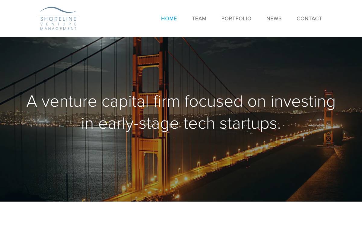 Shoreline Venture Management website preview