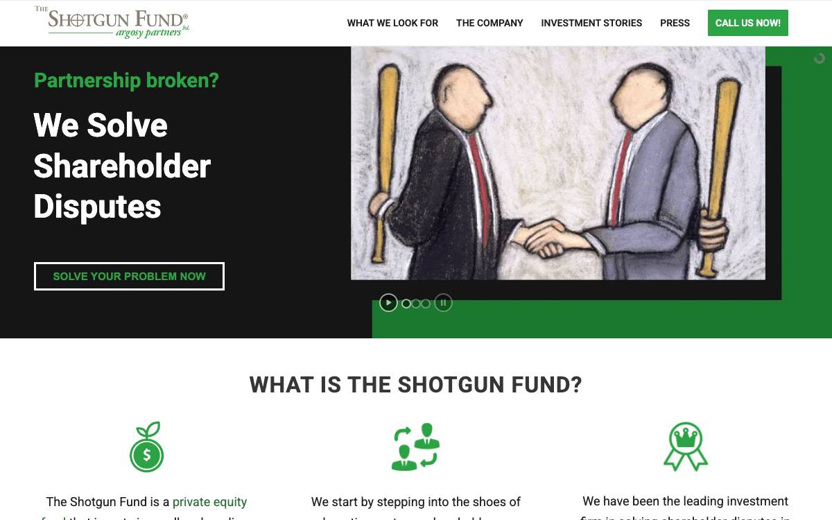 Shotgun Fund website preview