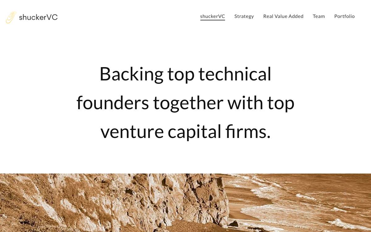shuckerVC website preview