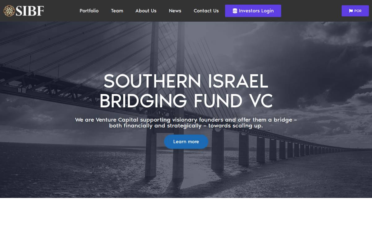 SIBF (Southern Israel Bridging Fund) VC website preview