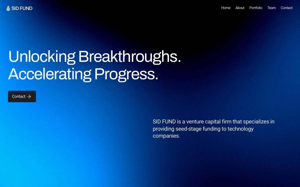 SIDFUND website preview