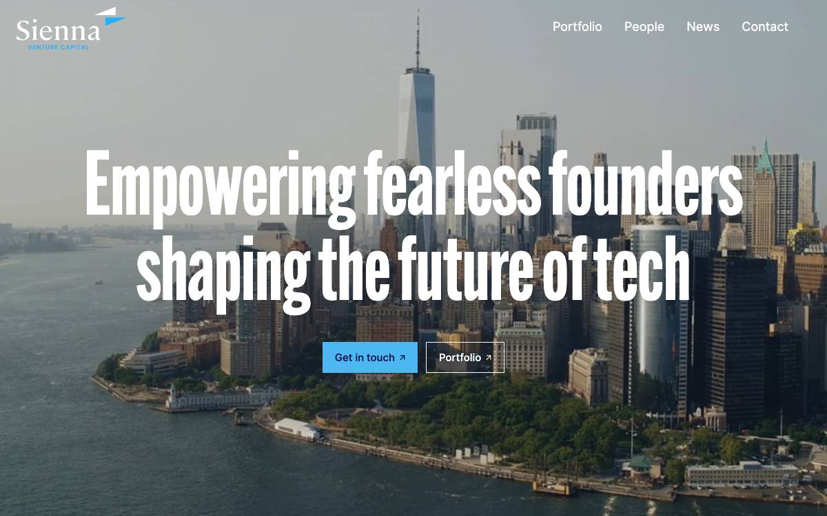 Sienna Venture Capital website preview