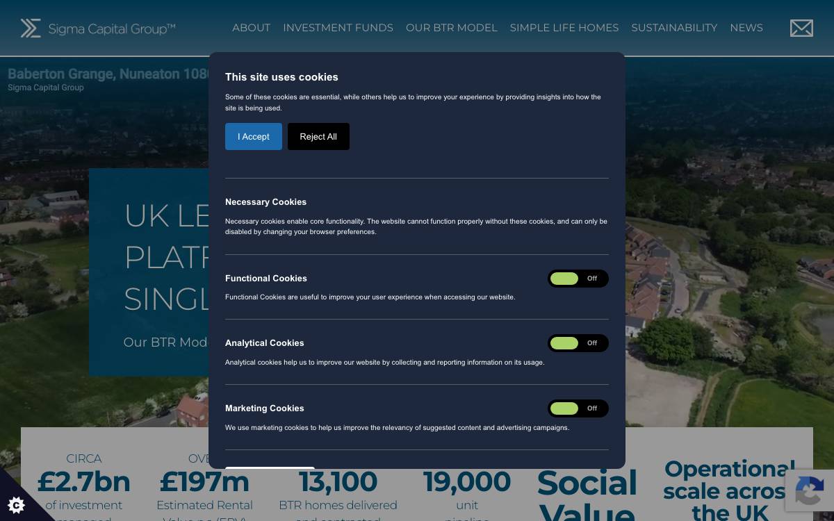 Sigma Capital Group website preview