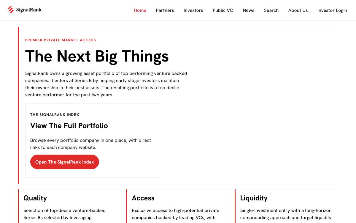 SignalRank website preview