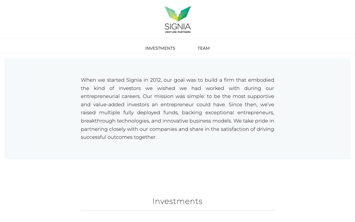 Signia Venture Partners website preview
