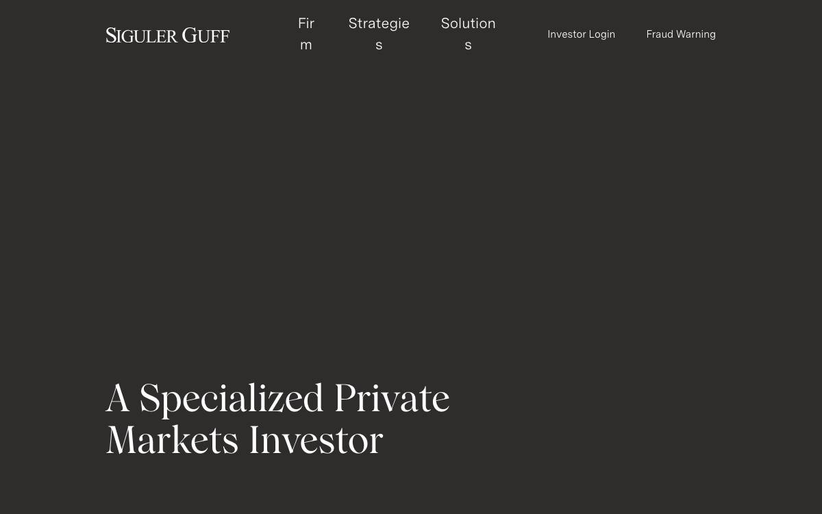 Siguler Guff website preview