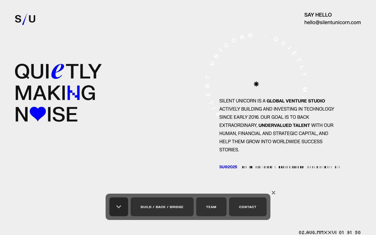 Silent Unicorn website preview