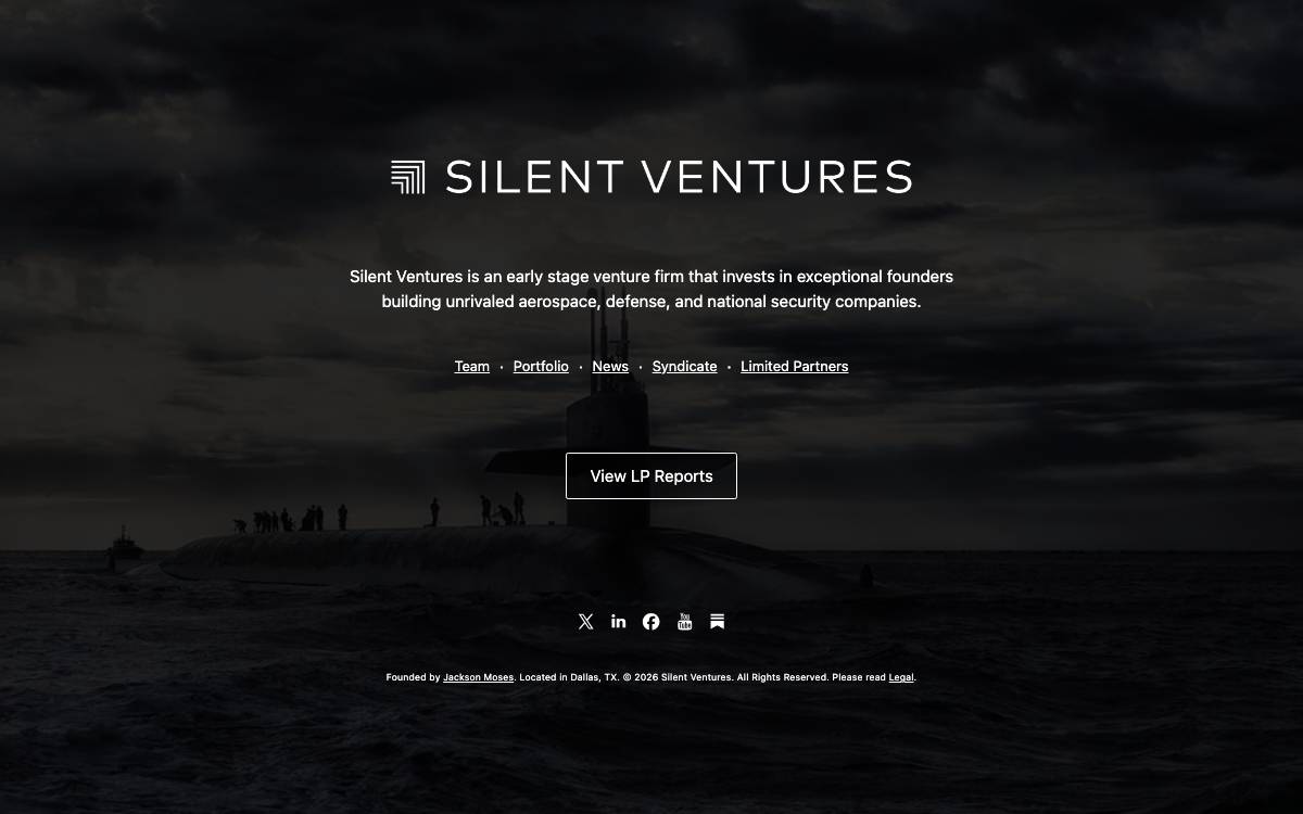 Silent Ventures website preview