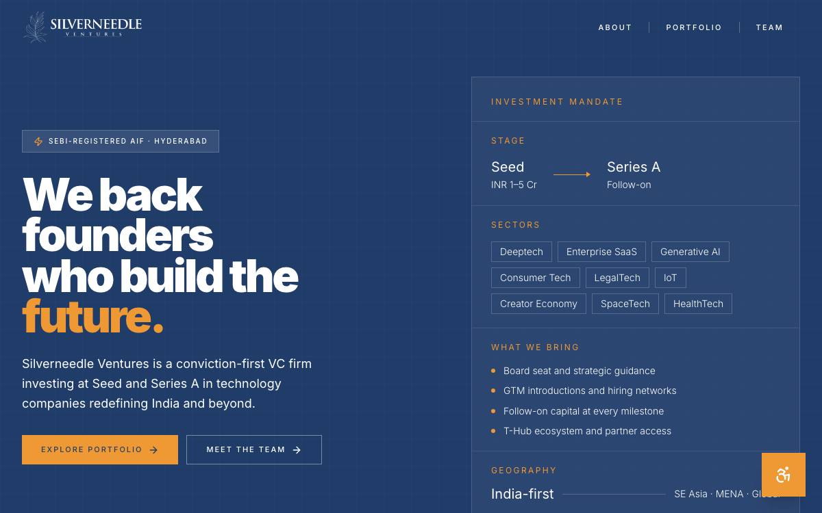 Silverneedle Ventures website preview