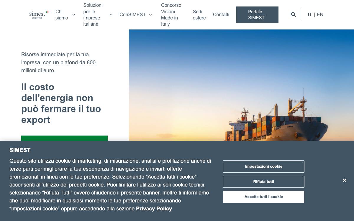 SIMEST website preview