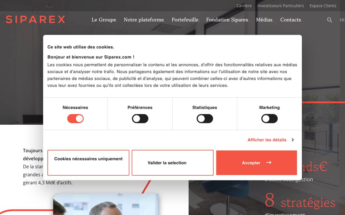 Siparex Groupe website preview