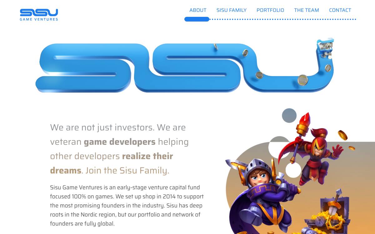 Sisu Game Ventures website preview