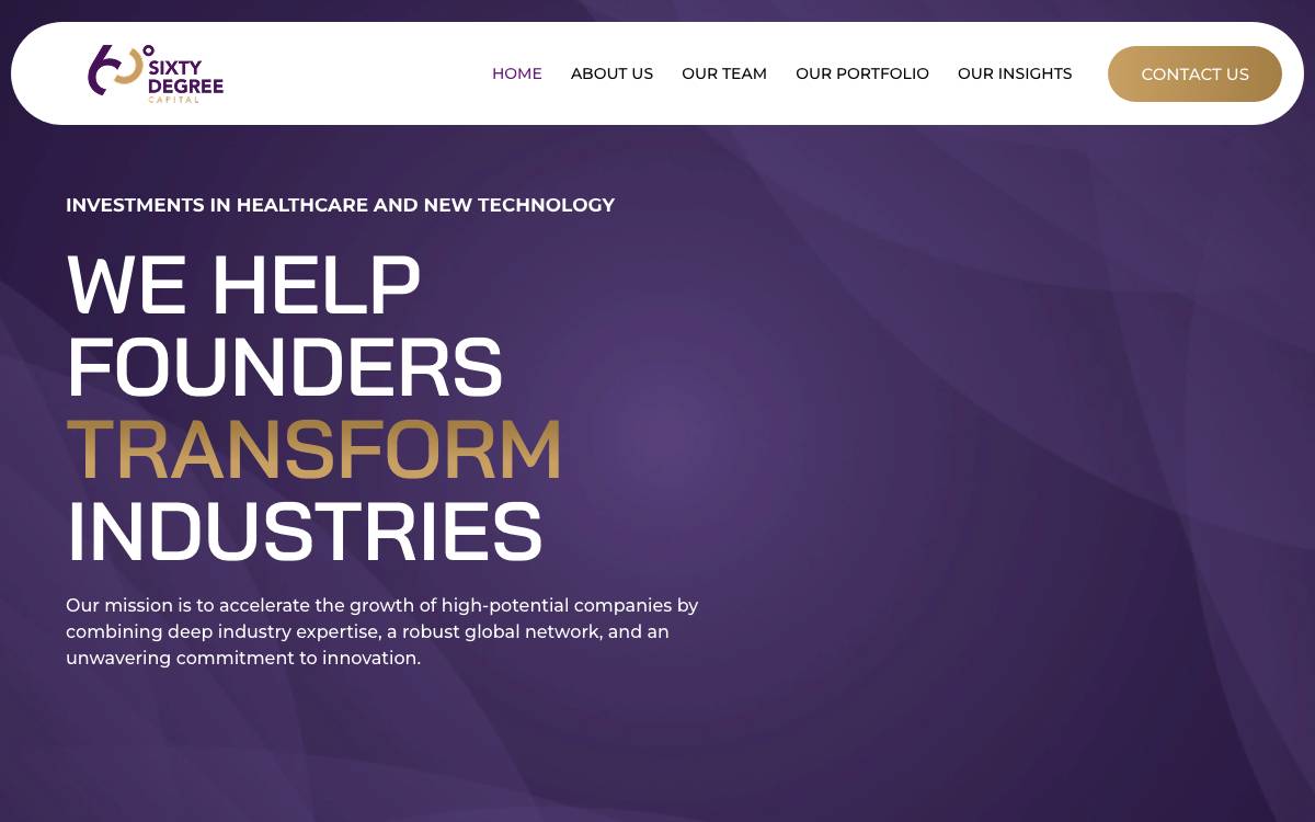 Sixty Degree Capital website preview