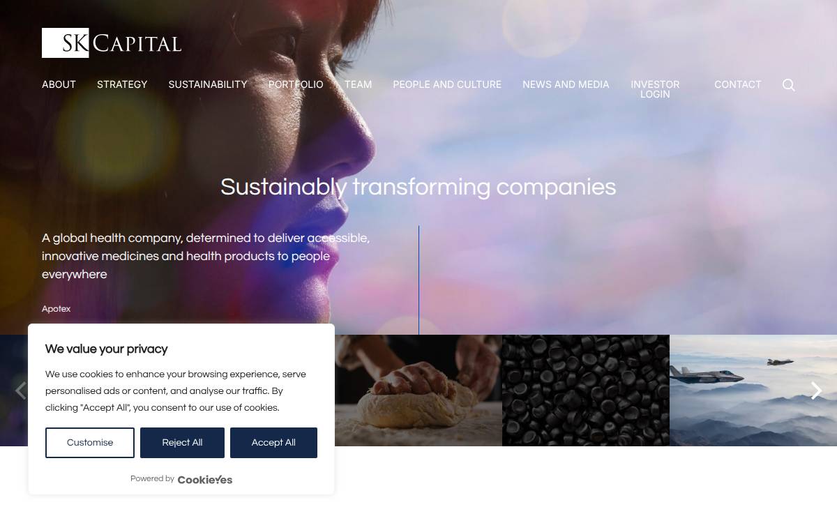 SK Capital Partners website preview