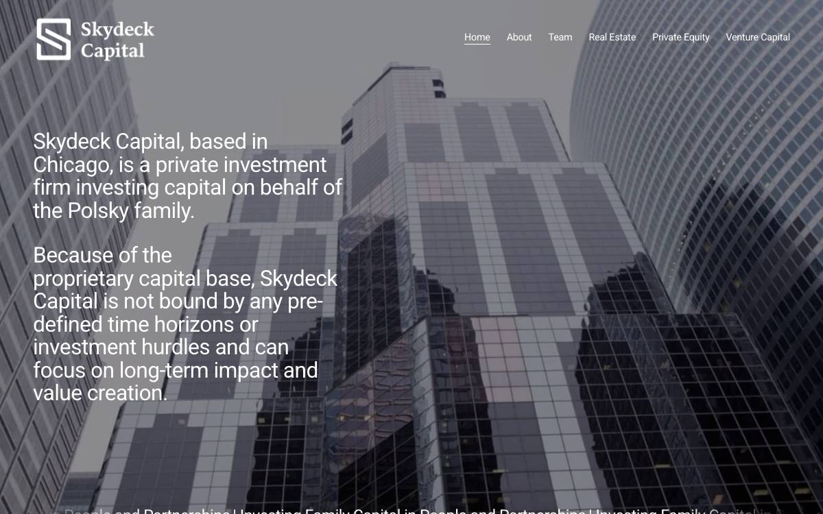 Skydeck Capital website preview