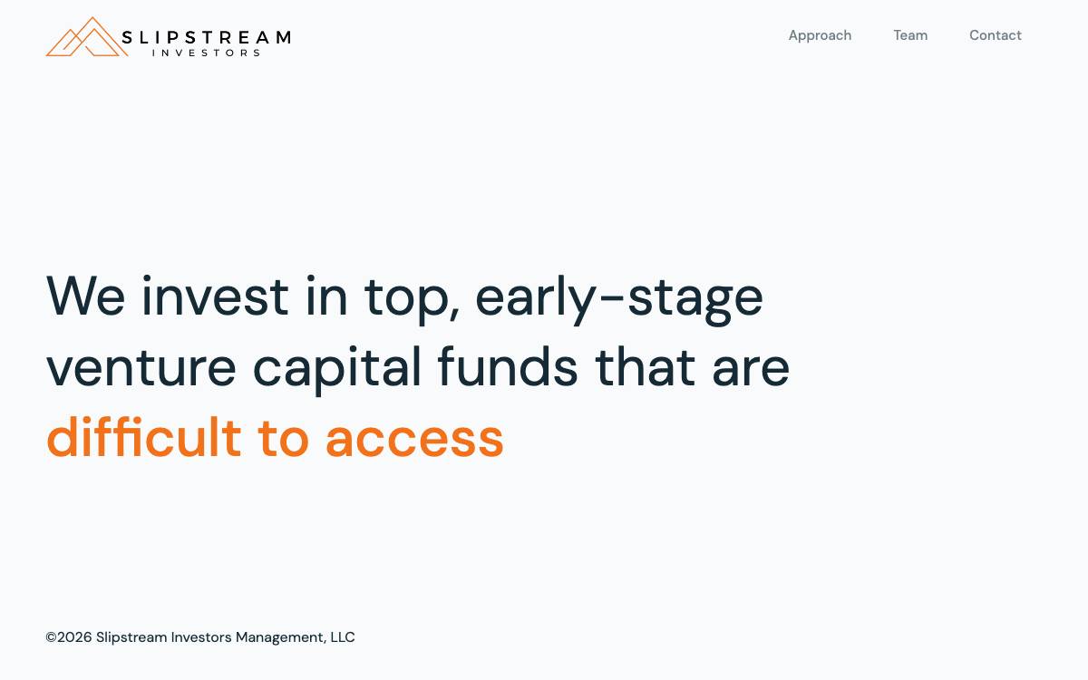 Slipstream Investors website preview