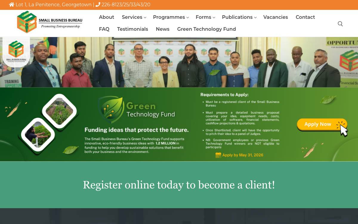 Small Business Bureau – Loan Guarantee & Concessionary Loan support website preview