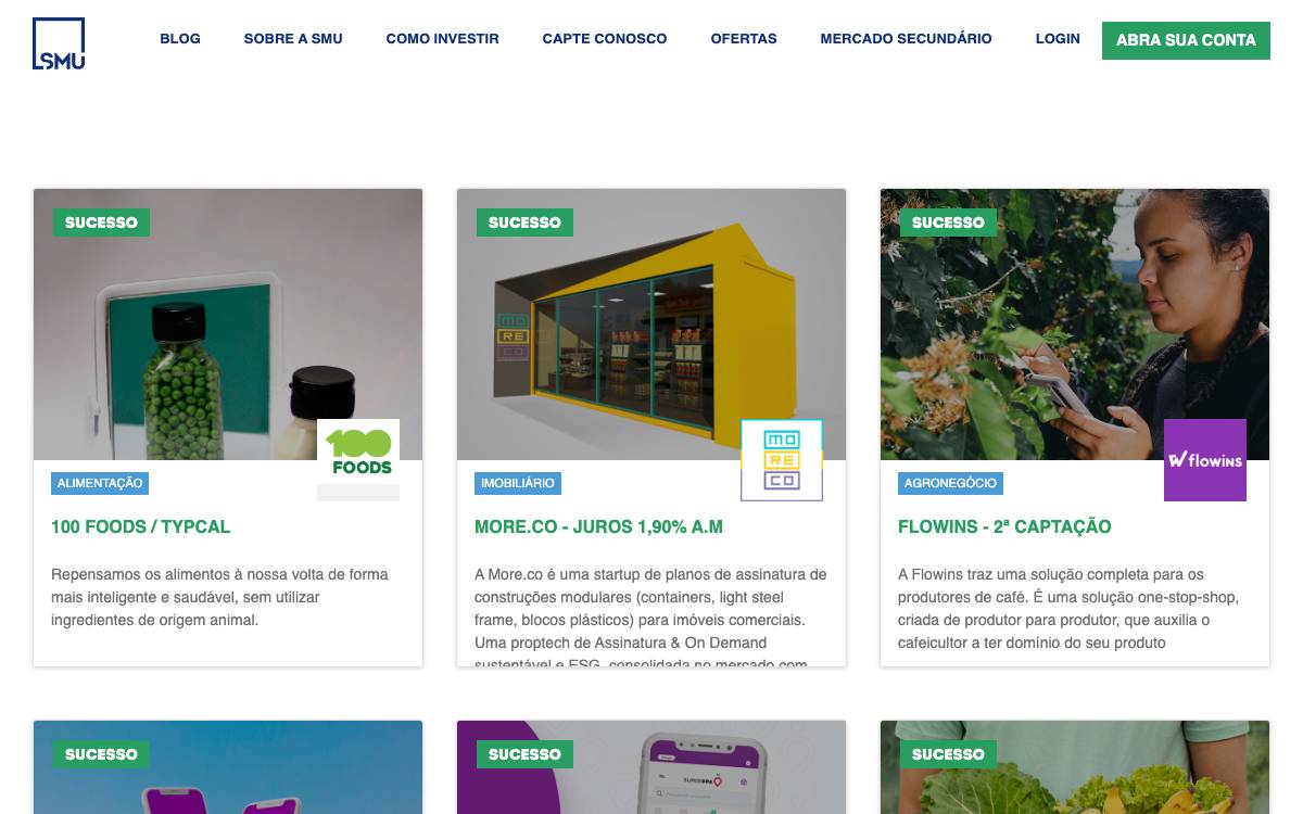 SMU Investimentos website preview