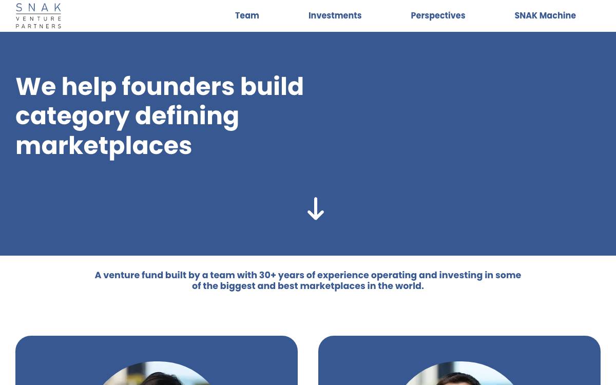 SNAK Venture Partners website preview
