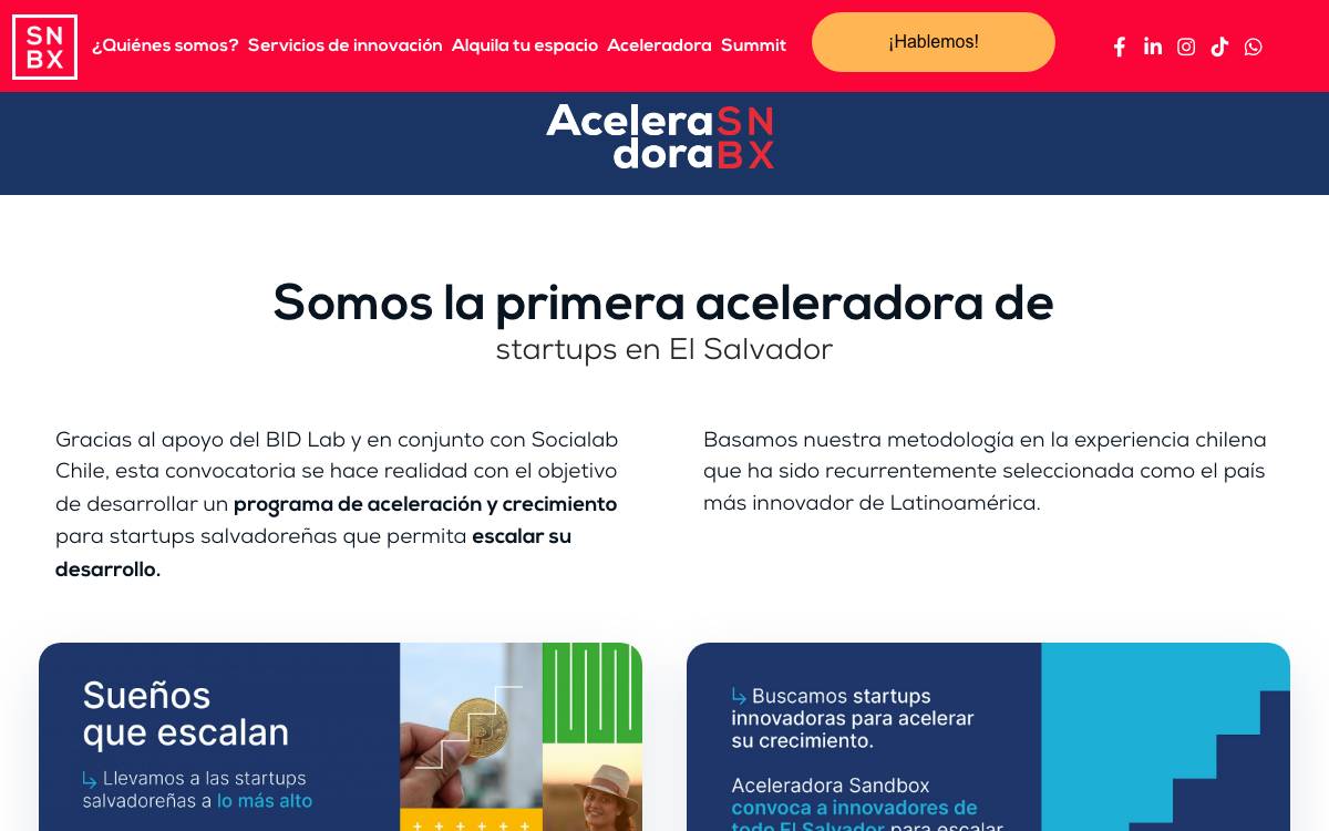 SNBX website preview