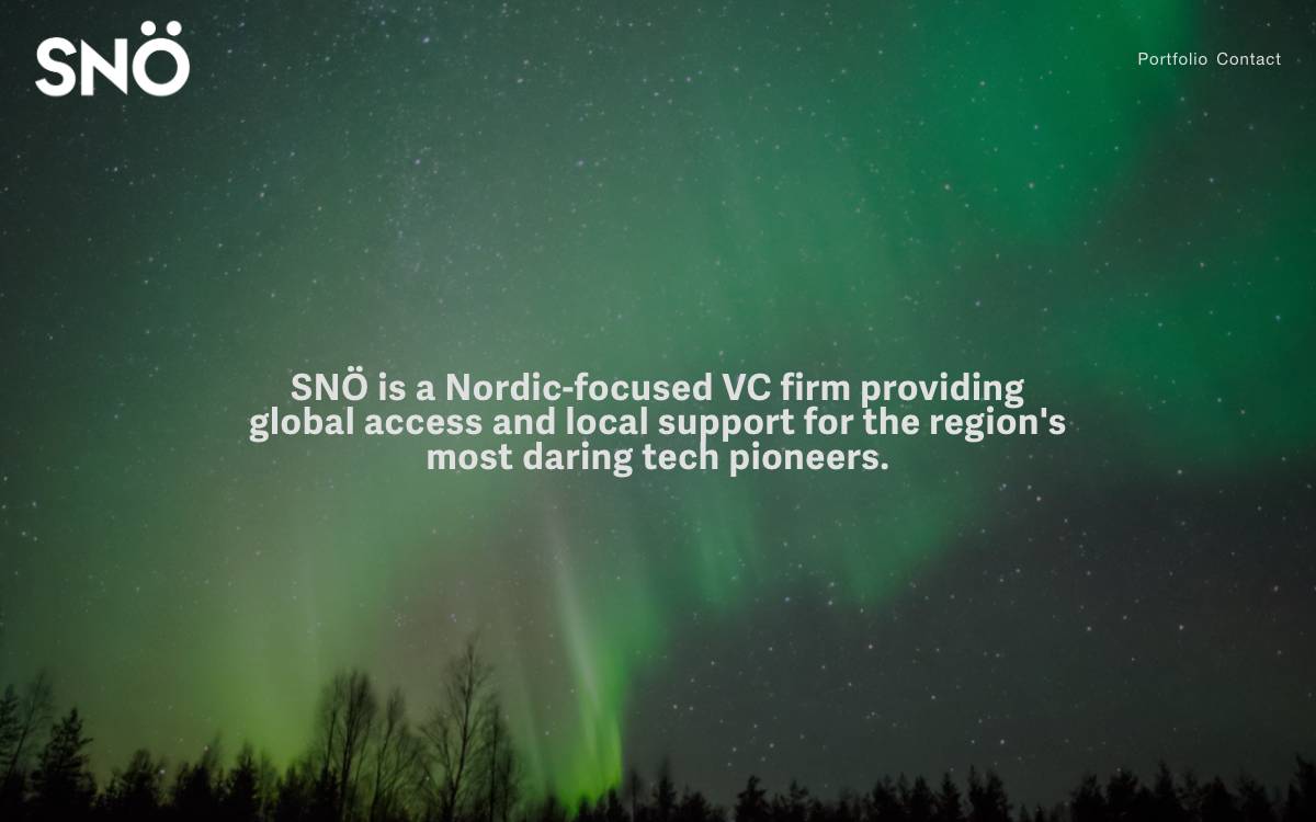 SNÖ Ventures website preview