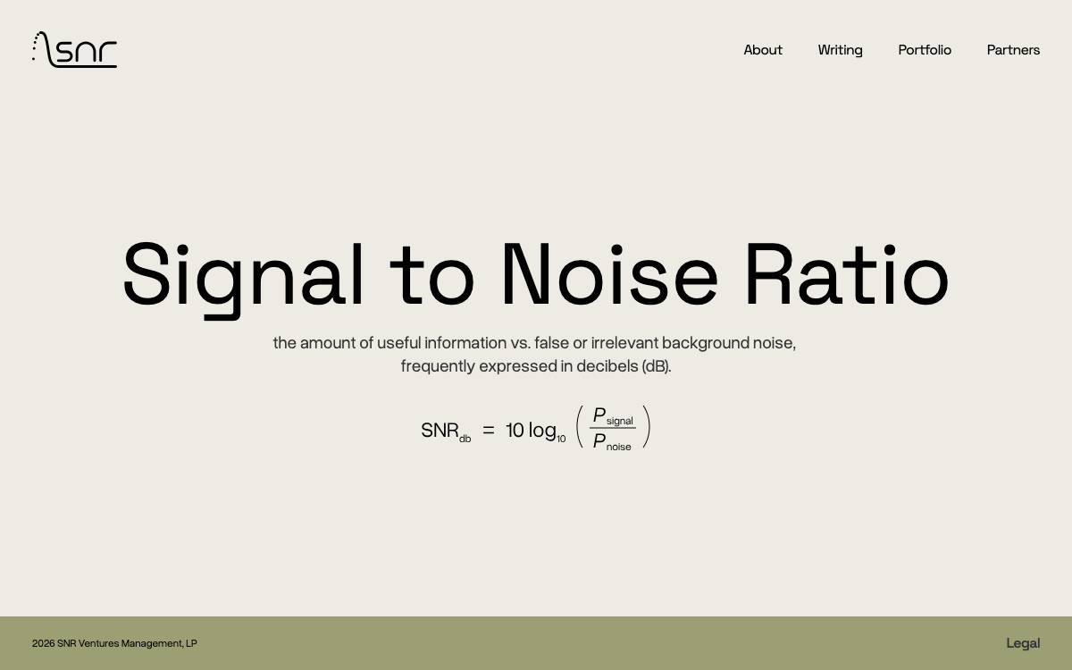 SNR VC website preview