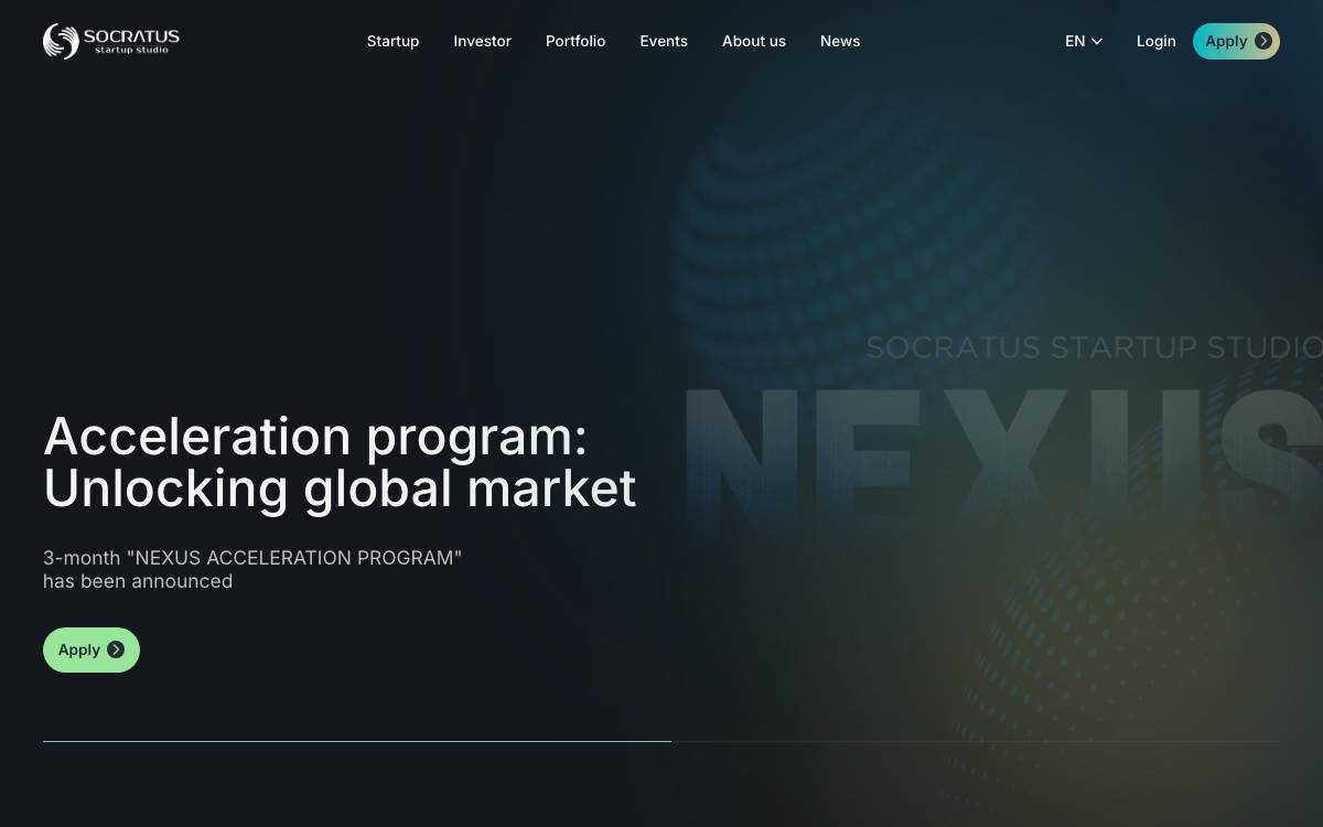 Socratus Startup Studio website preview