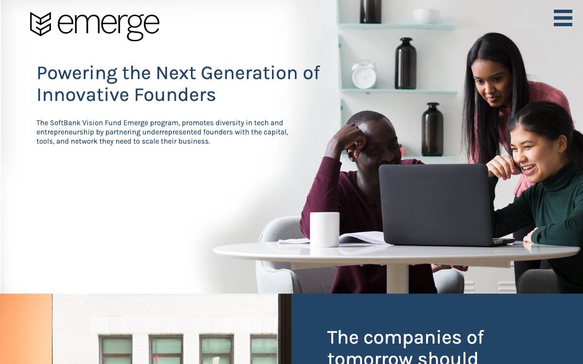 SoftBank Investment Advisers’ Emerge Program website preview