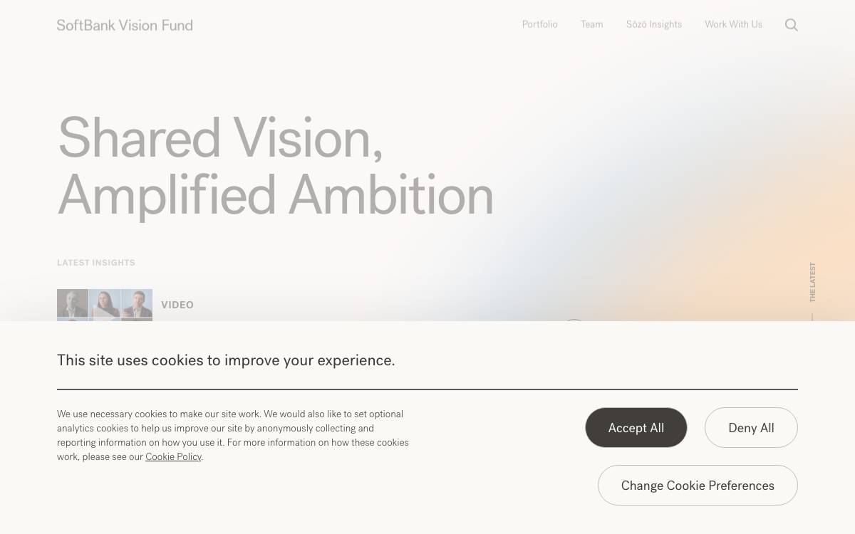 SoftBank Vision Fund website preview