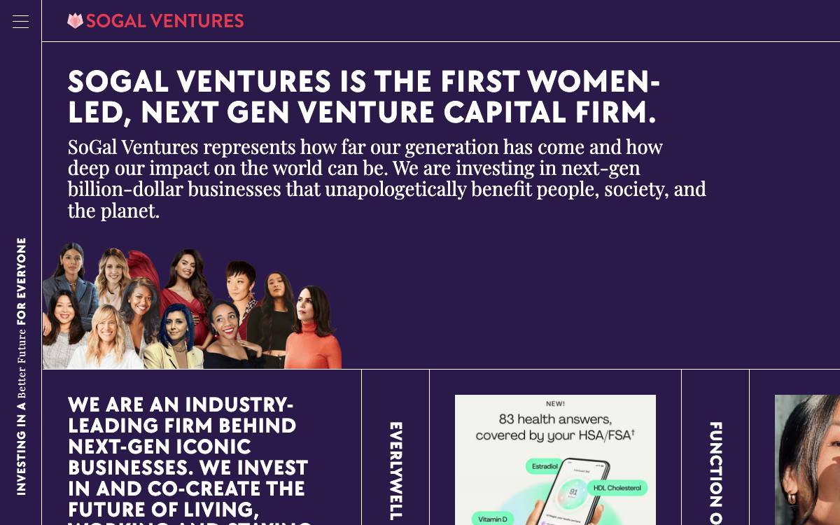 SoGal Ventures website preview